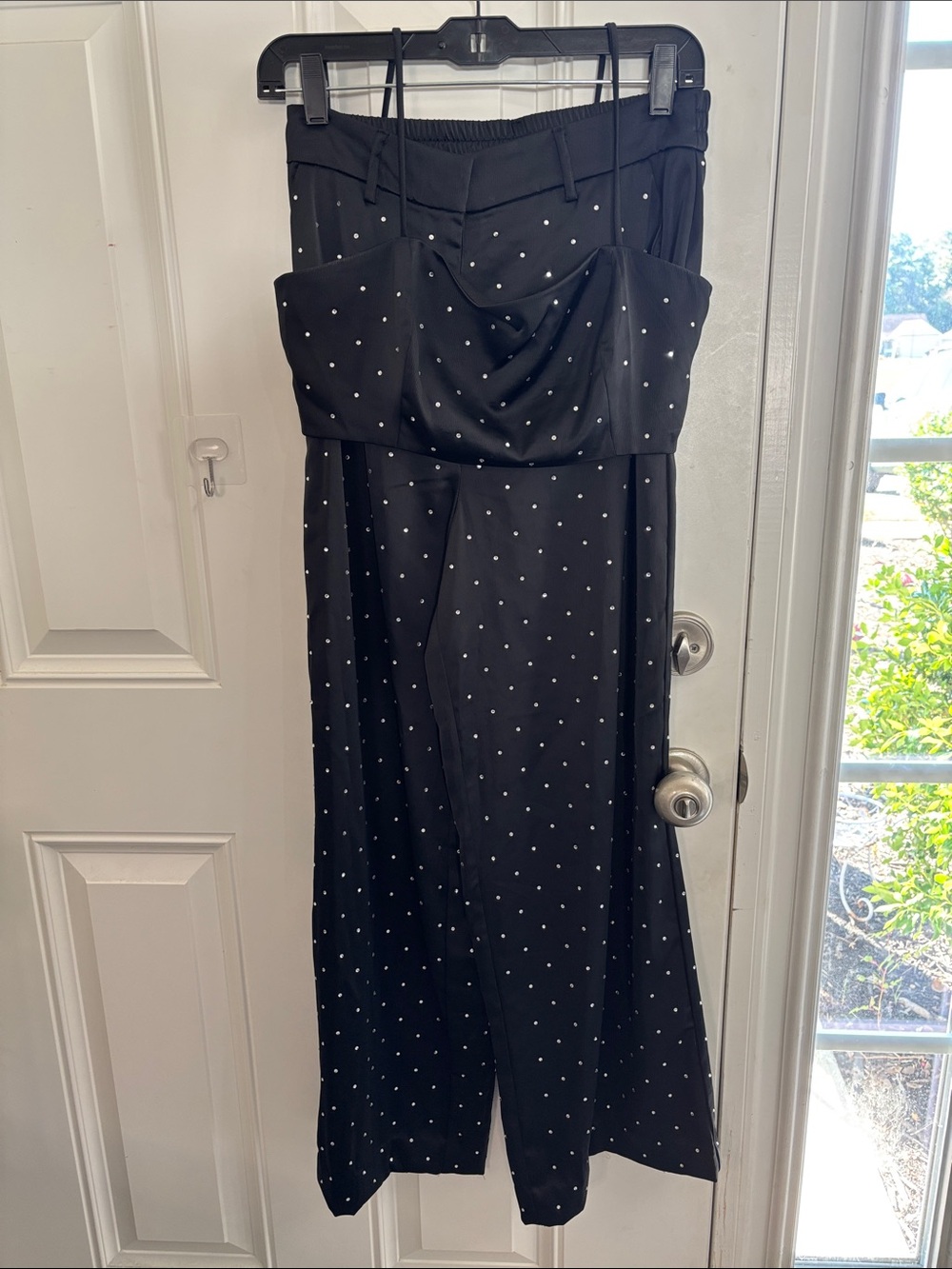 House of Harlow 1960 Black Wide-Leg Polka Dot Jumpsuit